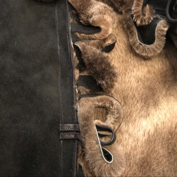 ❤️SOLD❤️Denimax Shearling Long Coat Loops Details Size L - Picture 10 of 16